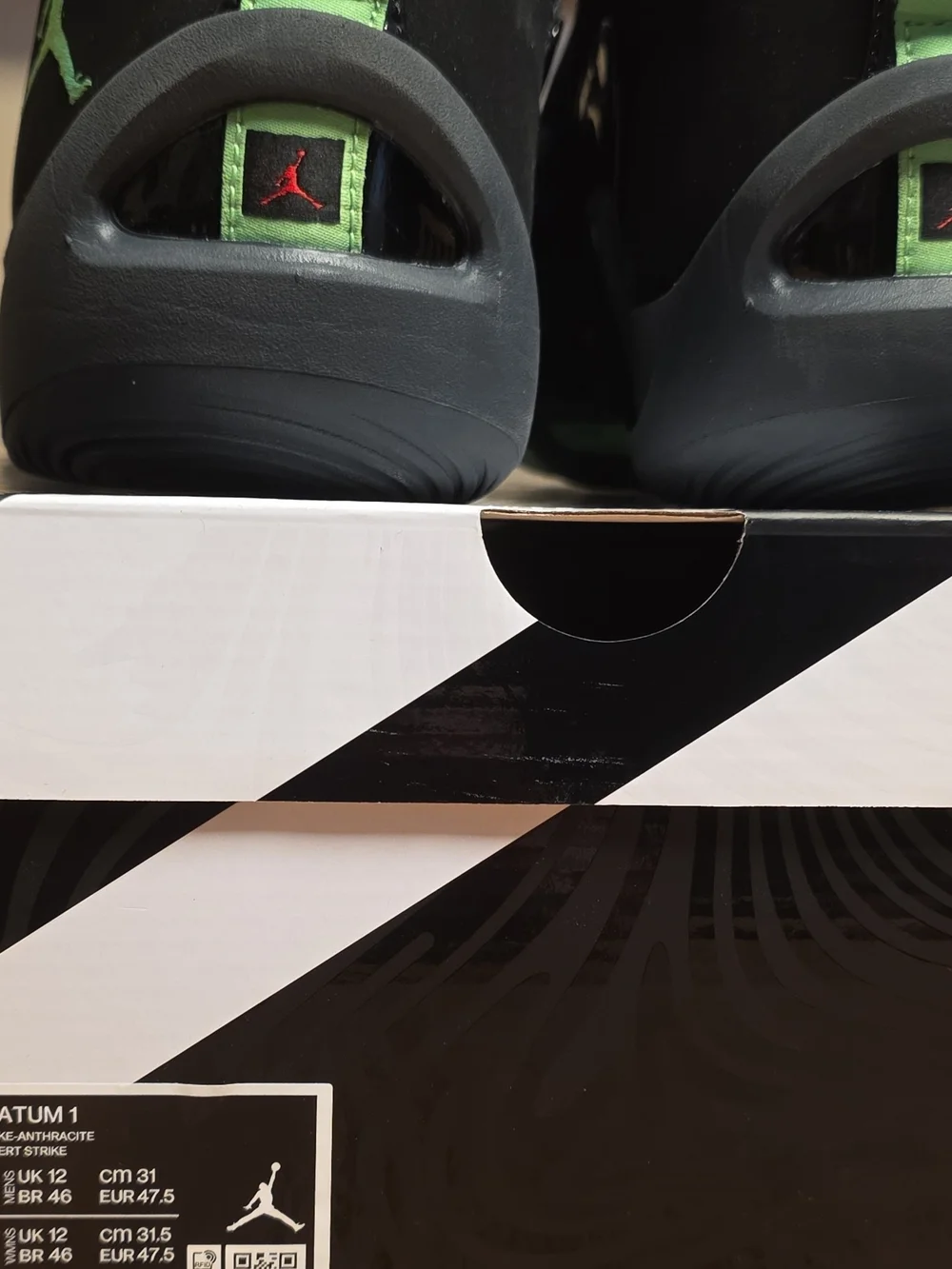 Jordan Men's Sneakers in Black with Green and Red Jumpman